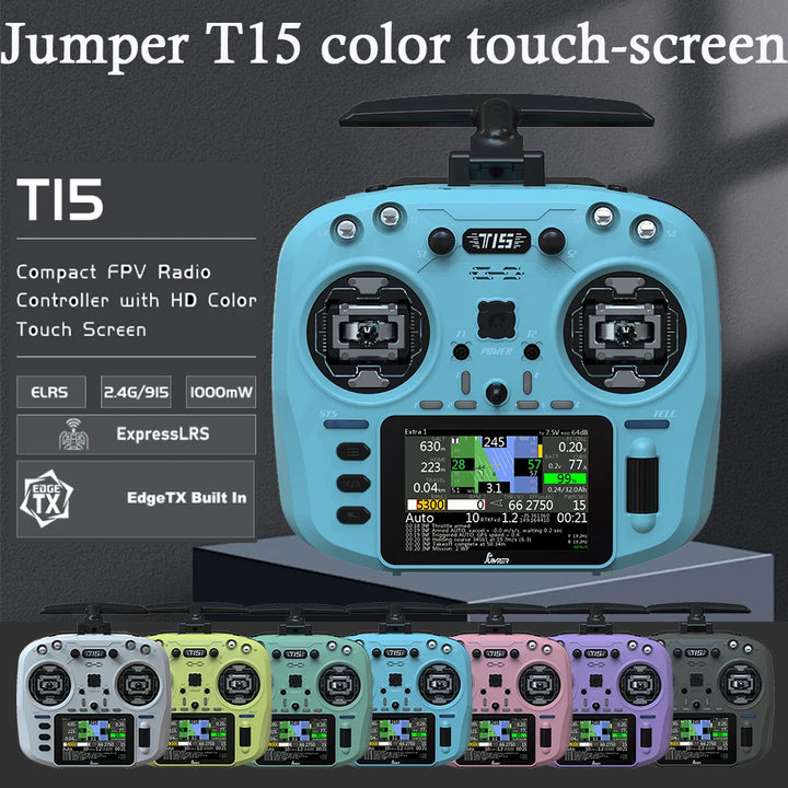 Jumper T15 2.4GHz / 915MHz VS-M HALL Sensor Gimbals 3.5" HD Touch Color Screen ELRS EdgeTX ExpressLRS Radio Controller Open-so