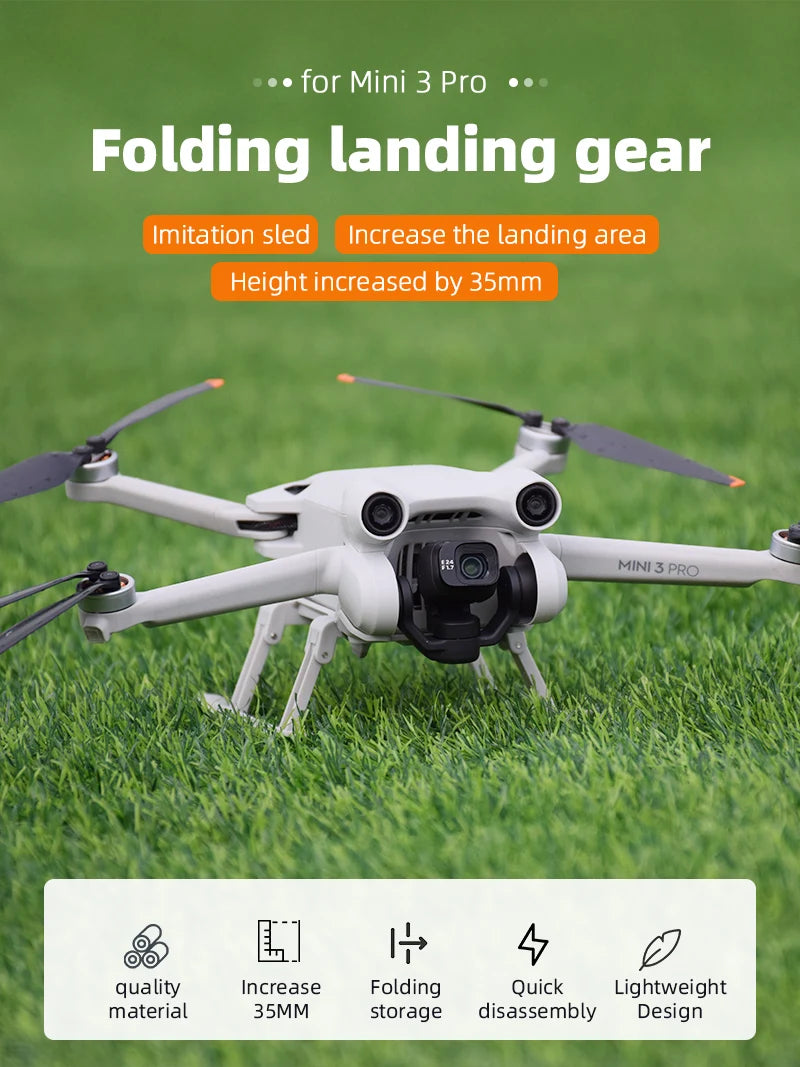 Foldable Landing Gear for DJI Mavic Mini 1/2/3/Air 2/2S/Pro Support Leg Height Extender Stand Mount Protector Drone Accessory