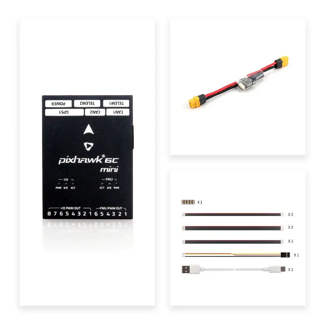 Holybro Pixhawk 6C Mini Flight Controller — Compact FMU v6C, PX4 & ArduPilot, Optional PM02/PM06 Power Module & M9N/M10 GPS