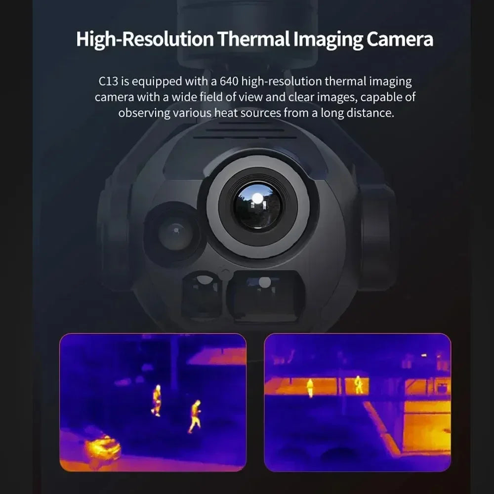 Skydroid C13 3-Light Gimbal — 30X Zoom, 640px Thermal, 2K EO, 1km Laser Rangefinder, AI Lock