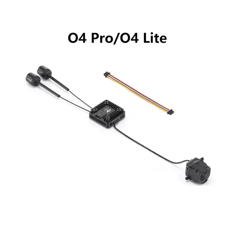 DJI O4 Pro/O4 Lite electronic components on a white background with AliExpress branding.