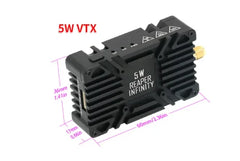 Foxeer Reaper Extreme V2 5.8G 2.5W 3W 72CH Pit FPV VTX Infinity 5W 10W 80CH VTX4.9G-6G Build-in Mic Fan for FPV Long Range Drone