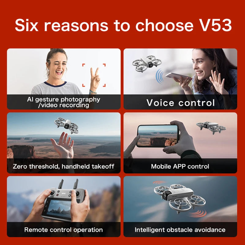 V53 GPS Drone - 8K HD 180° Dual Camera with 5G WiFi & Brushless Motor
