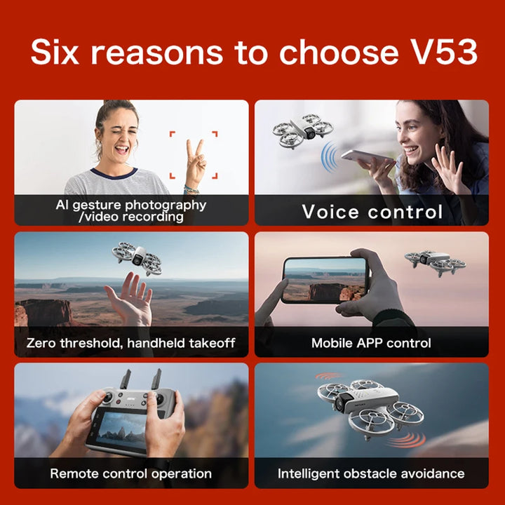 V53 GPS Drone - 8K HD 180° Dual Camera with 5G WiFi & Brushless Motor
