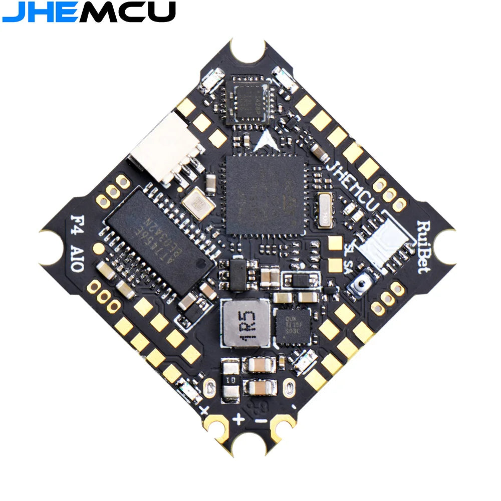 JHEMCU F4 AIO F411 Flight Controller BLHELIS 12A 4in1 ESC Drone Parts for RC FPV Freestyle Tinywhoop Cinewhoop Drone