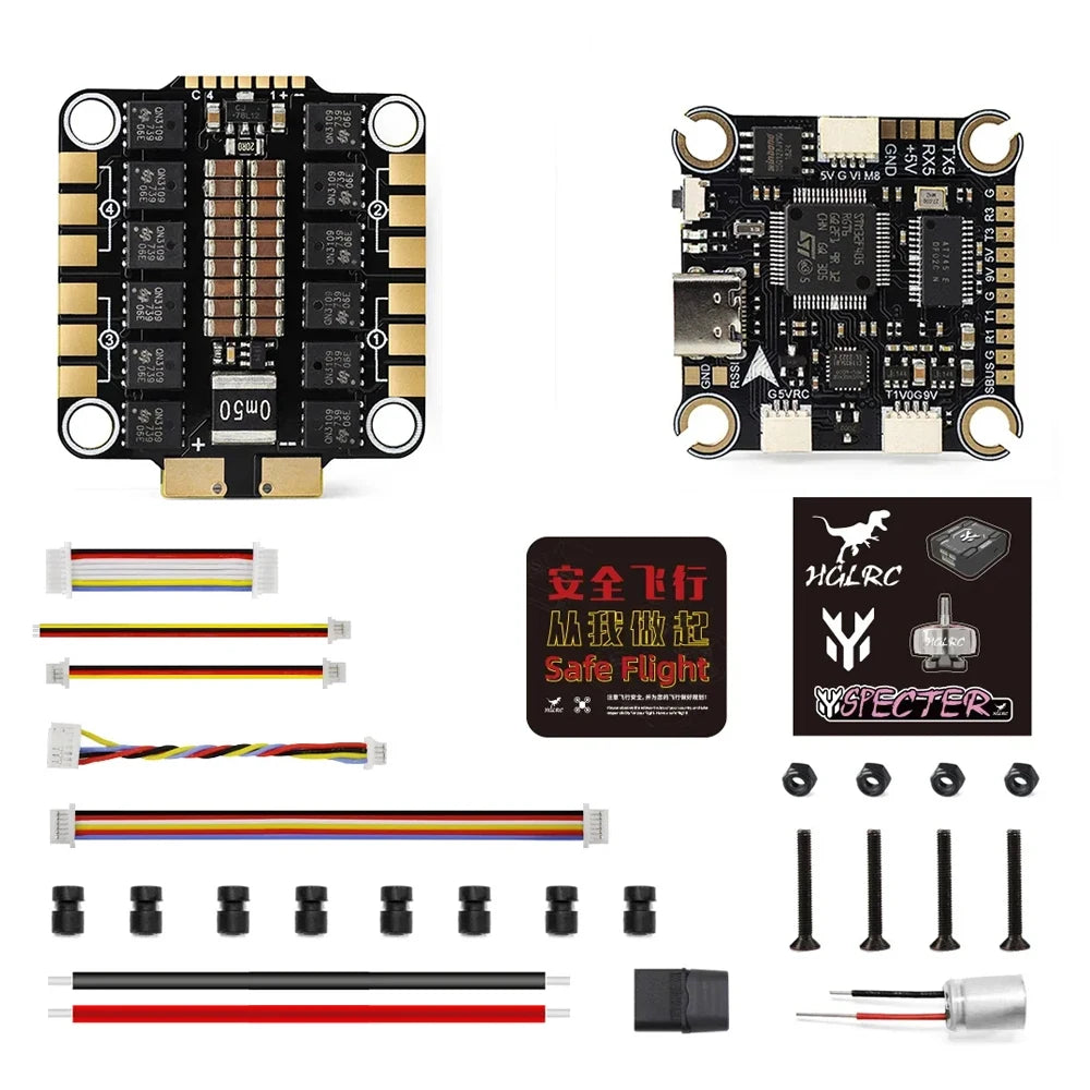 HGLRC SPECTER F460 2-6S 30X30mm Stack F405 V2 MPU6000 Flight Controller BLHELI_S 60A 4in1 ESC For FPV Freestyle Drone