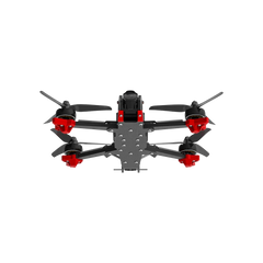 iFlight CineFlow 5, underside view showing carbon bottom plate and red motor guards