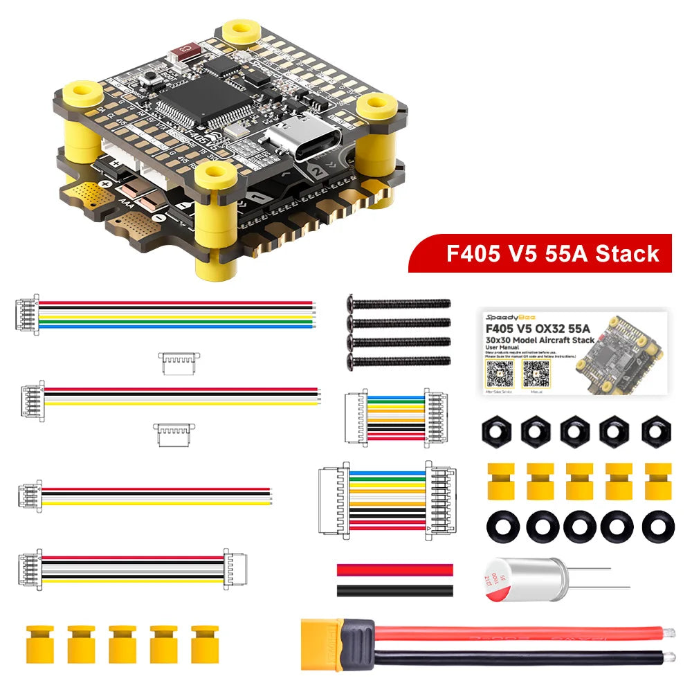 SpeedyBee F405 V5 Stack STM32F405 ICM42688P OX32 55A 4-in-1 ESC 3-6S Betaflight INAV