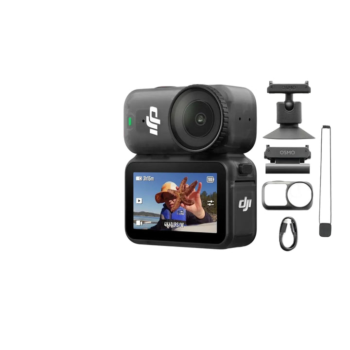 DJI Osmo Nano Standard Combo (128GB) — 4K/60fps, 1/1.3" Sensor, 143° Wide, 10-Bit D-Log M, 200-Min Battery, 10m Waterproof, Magnetic Design