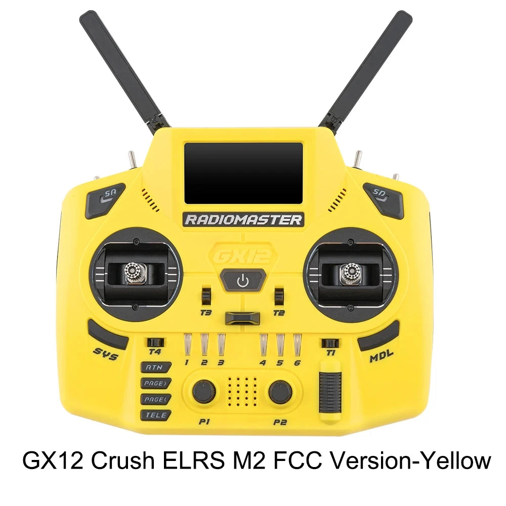 RadioMaster GX12 Crush Edition — Dual-Band ELRS Gemini-X, 1000Hz CNC Hall Gimbals, EdgeTX, 6 Colors, FCC