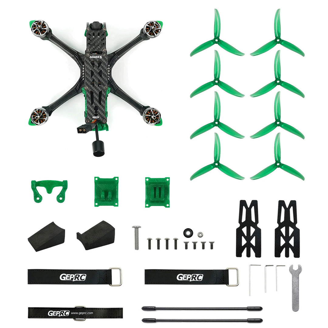 GEPRC New MARK5 HD O3 Freestyle FPV Drone VTX O3 Air Unit Green System 6S RC FPV Built Bluetooth Quadcopter Freestyle Drone