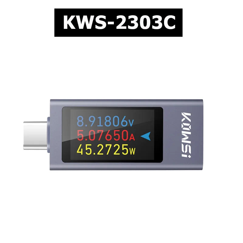 Type-C USB Power Meter DC 4-30V 12A - Digital Voltage Ammeter Tester