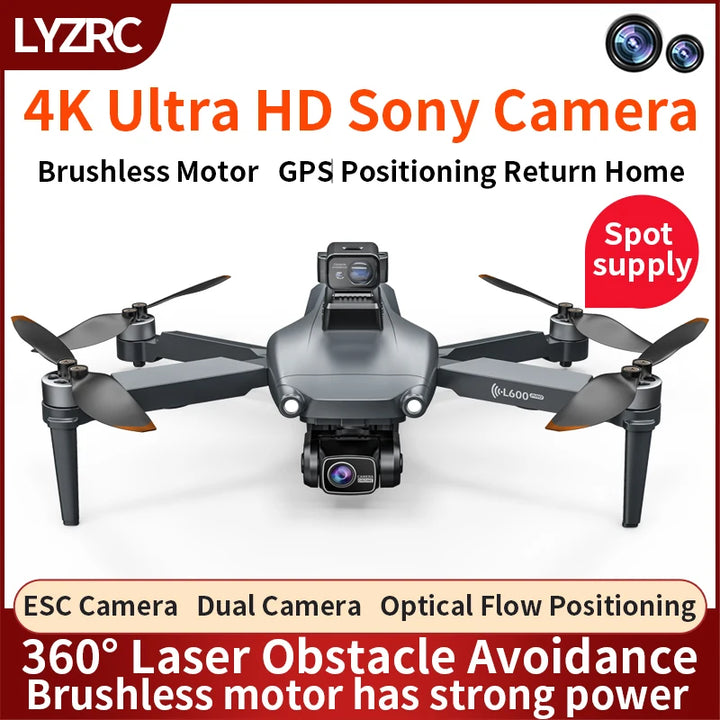 L600 PRO Rc Drone 4K Professional HD Dual Camera Obstacle Avoidance Brushless Quadcopter GPS Dron 4k Profesional