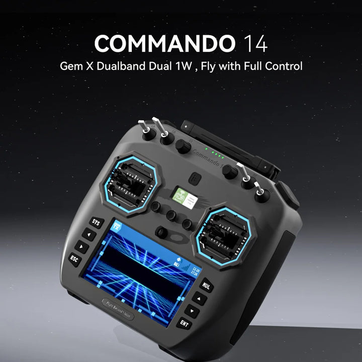 iFlight Commando 14 GemX Radio Controller - Dual-Band ELRS 2.4GHz + 900MHz Dual 1W Transmitter for FPV Racing Freestyle