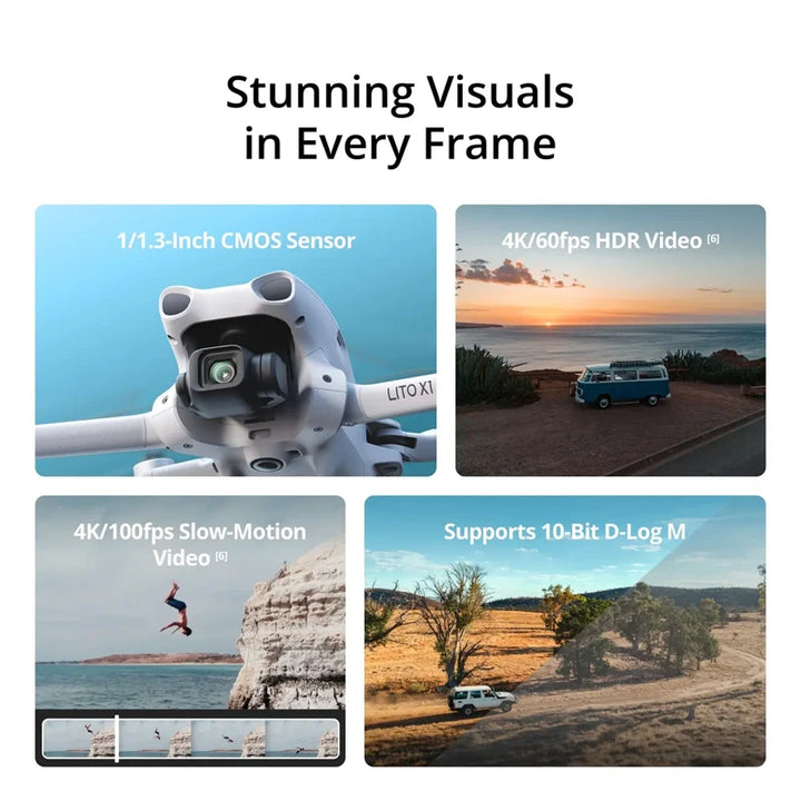 DJI Lito X1 Fly More Combo Plus (DJI RC 2) — 4K Video, 8K Photo, 1/1.3" Sensor, Omnidirectional Obstacle Avoidance, 249g, 15KM