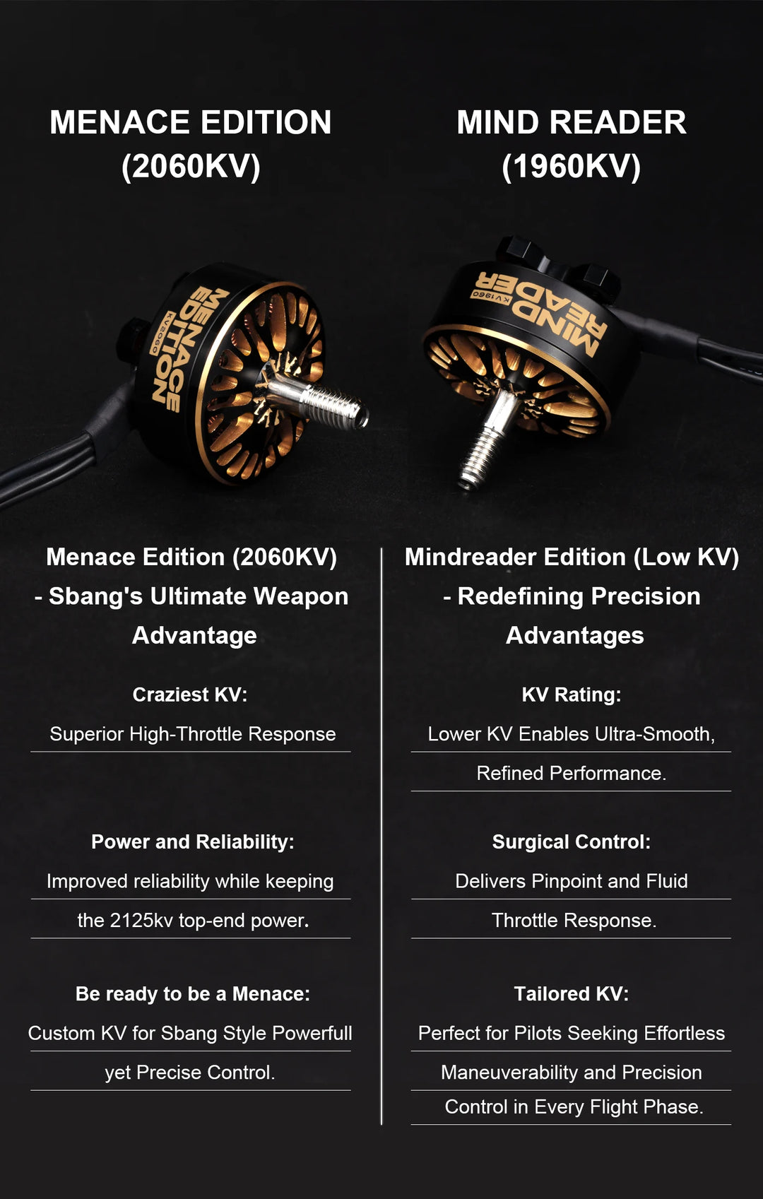 Axisflying BlackBird V4 2307 5inch Brushless Motor 1960KV 2060KV for FPV Freestyle Sbang Motor