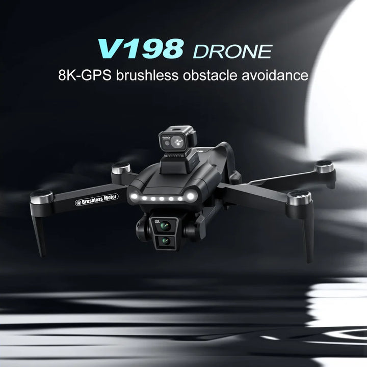 For Xiaomi V198GPS Drone ESC 8K Profesional HD Camera Brushless Obstacle Avoidance Aerial Optical Foldable Quadcopter Mini Dron