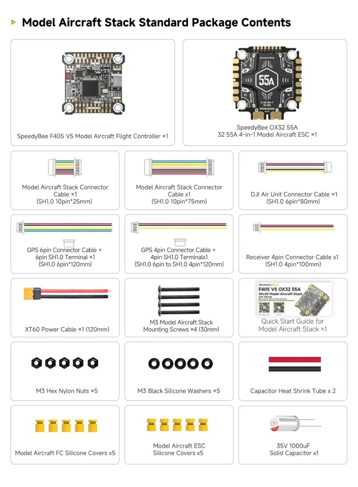 SpeedyBee F405 V4/V5 BLS 55A Flight Controller Stack - BMI270 30x30 4-in-1 ESC FPV Racing Drone