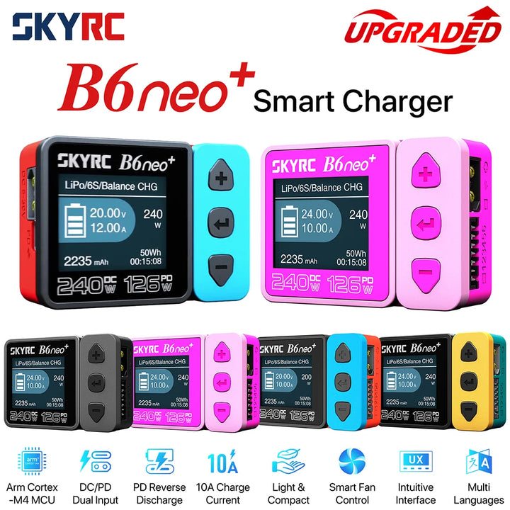 SKYRC B6neo+ Smart Balance Charger DC 240W / PD 126W — 1-6S LiPo LiHV NiMH Multi-Chemistry