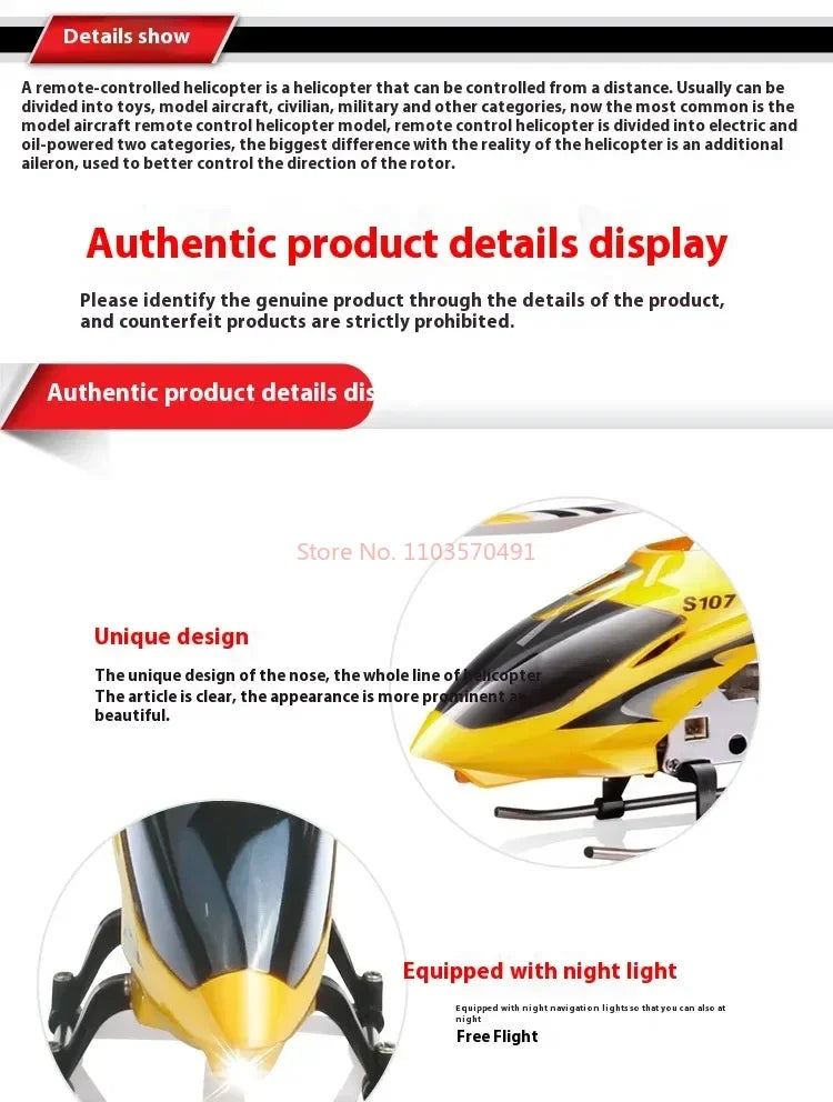 New 20cm Syma Remote Controlled Helicopter S107g Three Channels Twin Paddle Multi-Function Remote Control  Plane Toy Model Gift