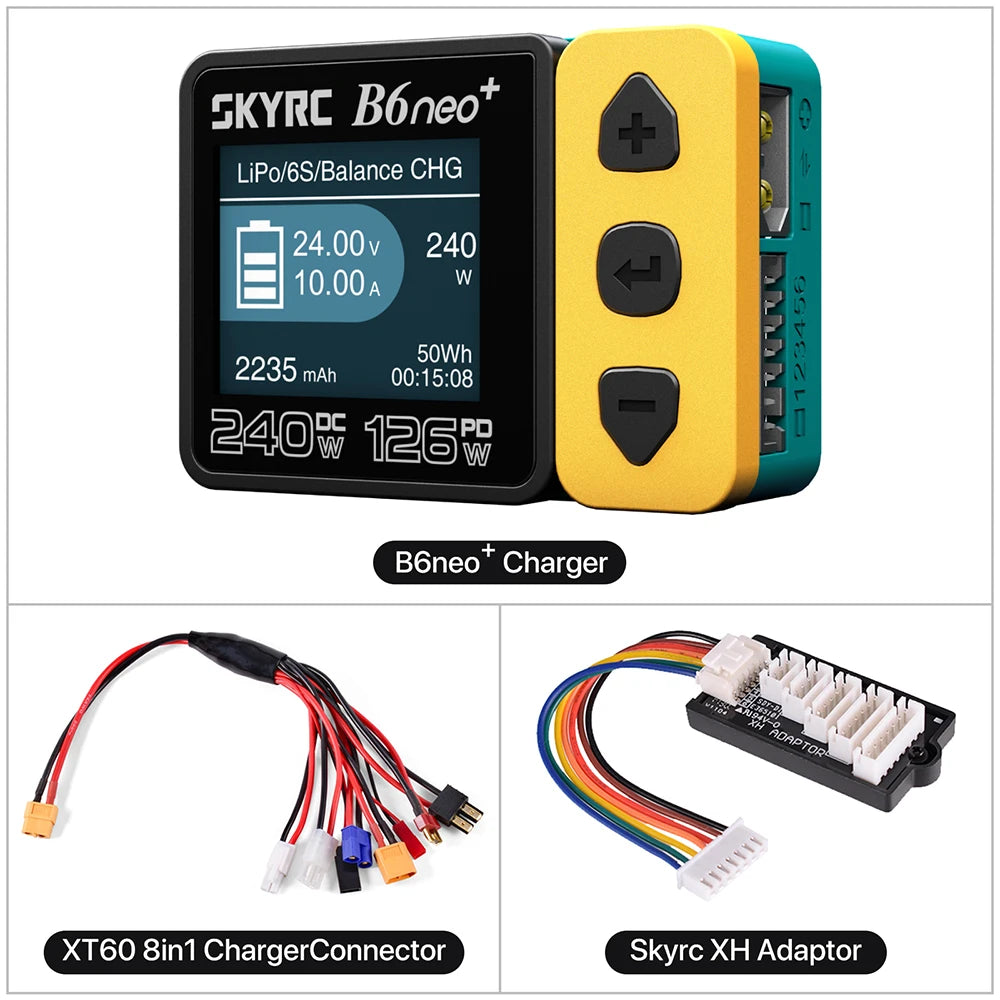SKYRC B6neo+ Smart Balance Charger DC 240W / PD 126W — 1-6S LiPo LiHV NiMH Multi-Chemistry