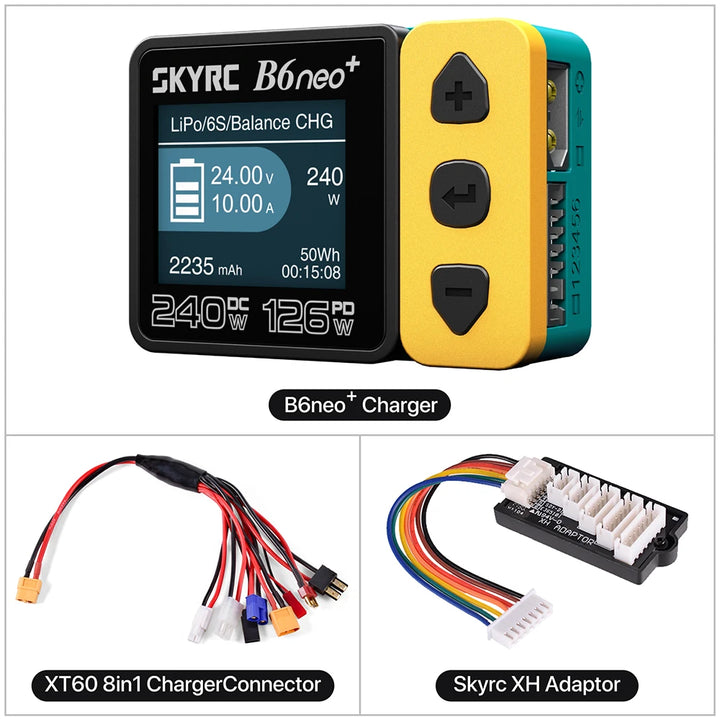 SKYRC B6neo+ Smart Balance Charger DC 240W / PD 126W — 1-6S LiPo LiHV NiMH Multi-Chemistry