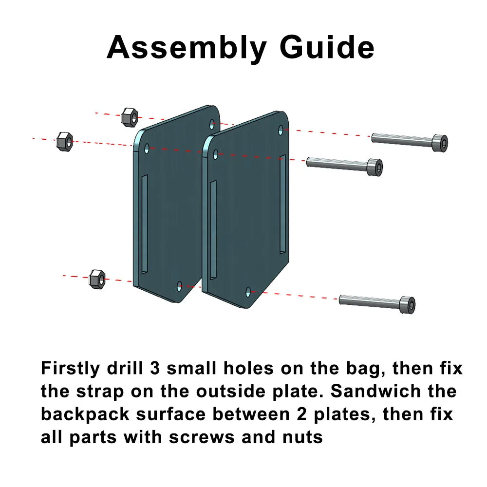FPV Drone Backpack Mounting Kit — Strap Tie & Hanging Buckle for Carrying Racing Drones