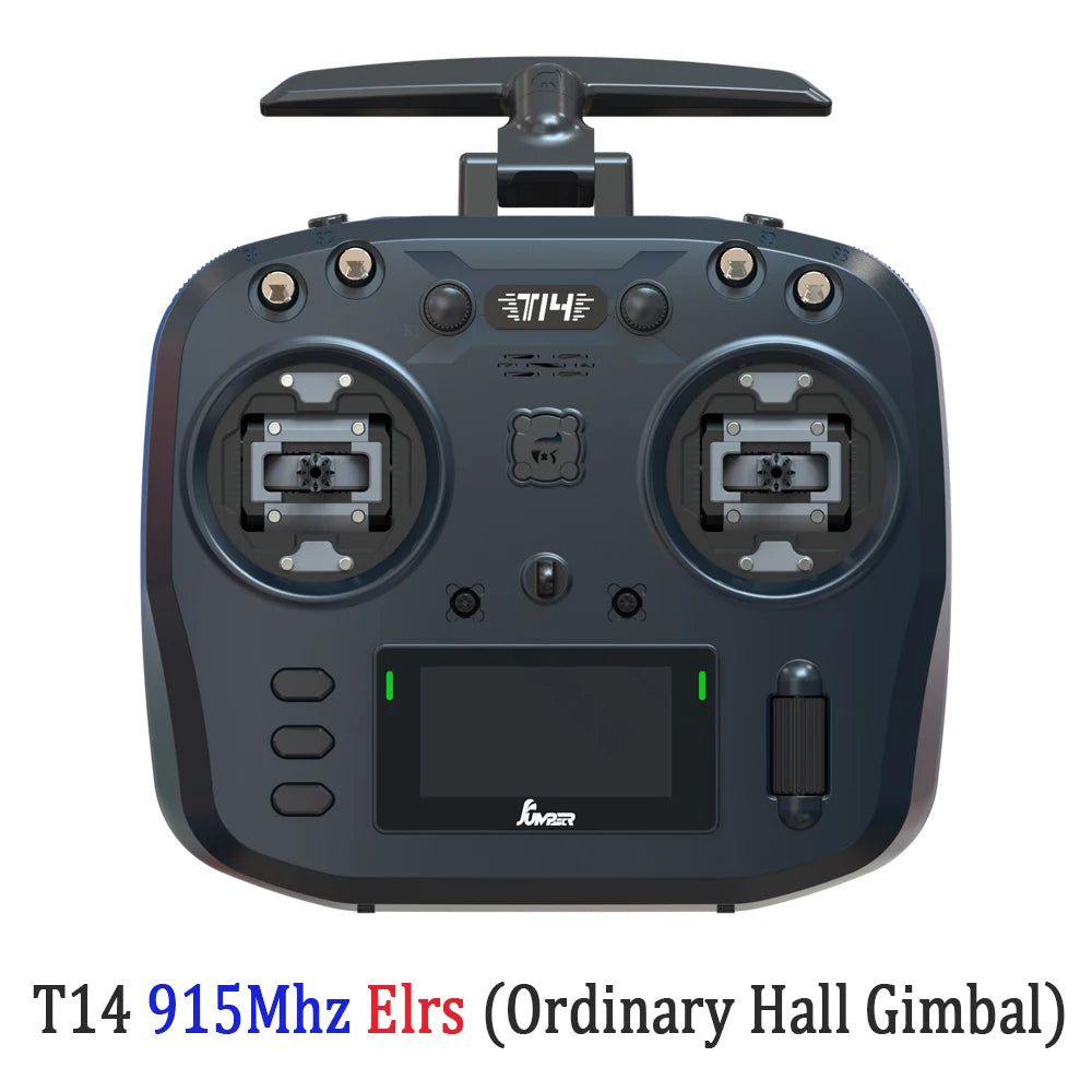 Jumper T14 ELRS RC Radio Transmitter 1W — 2.4GHz or 915MHz, CNC Hall Gimbals, OLED, Foldable Antenna