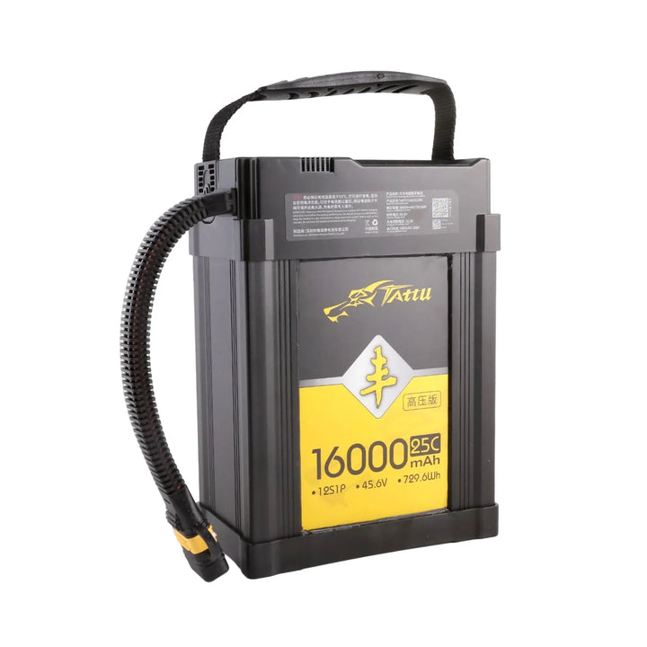TATTU 12S LiPo Battery — 16000mAh / 22000mAh, 44.4V / 45.6V HV, 25C, AS150U, UAV