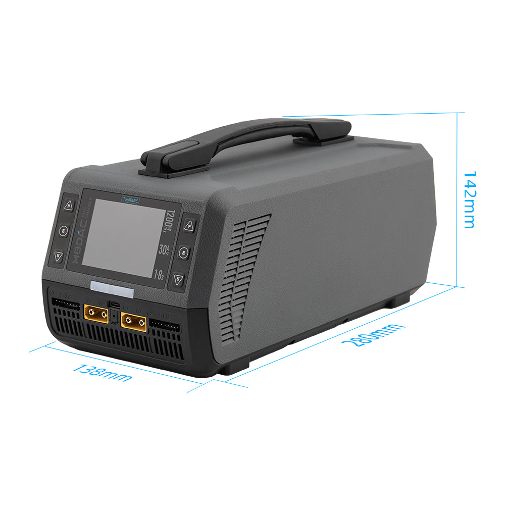 Toolkitrc M8DAC Type-C PD 1-8S Dual Channel High Power Li-ion Battery Balancer Charger 1200W 30A