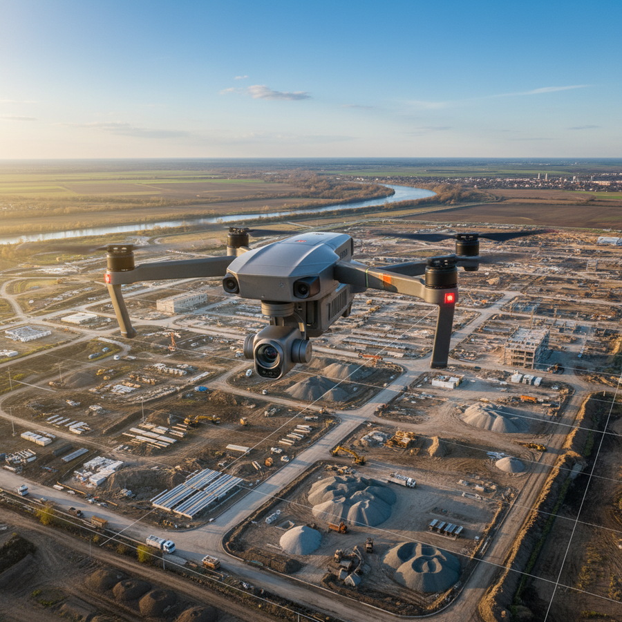 Drone surveying illustration