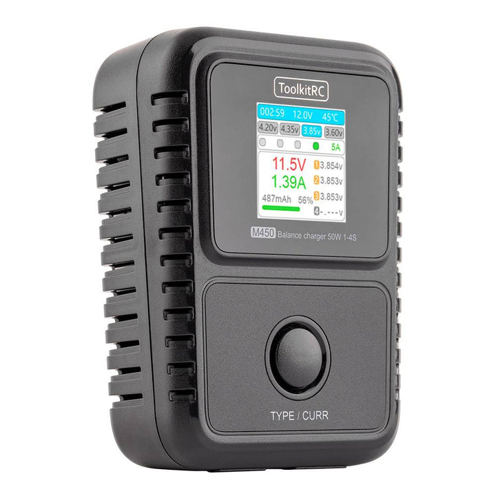 ToolkitRC M450 50W AC Smart LiPo Charger, 2S–4S