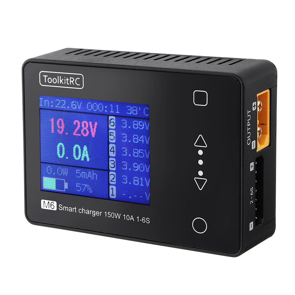 ToolkitRC M6 V2 Battery Balance Charger 150W 10A DC Output Power for 1-6S Lipo LiHV Life Lion NiMh Pb Cell Checker