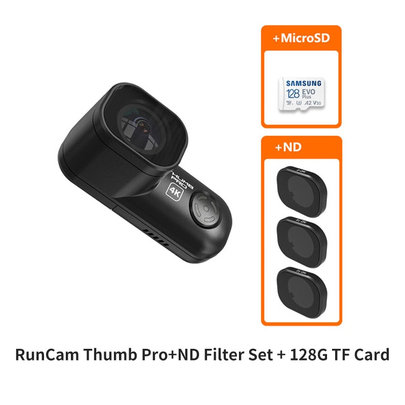 RunCam Thumb Pro 4K Built-in Gyro Mini Size Only 16 grams Replaceable ND Filter FPV Drone Action Camera 4K