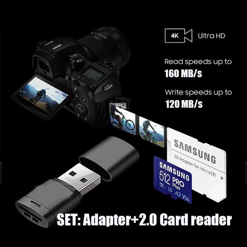 SAMSUNG Micro SD 32GB 64GB Memory Card C10 TF MicroSD Cards SDXC 128GB 256GB 512GB U3 4K